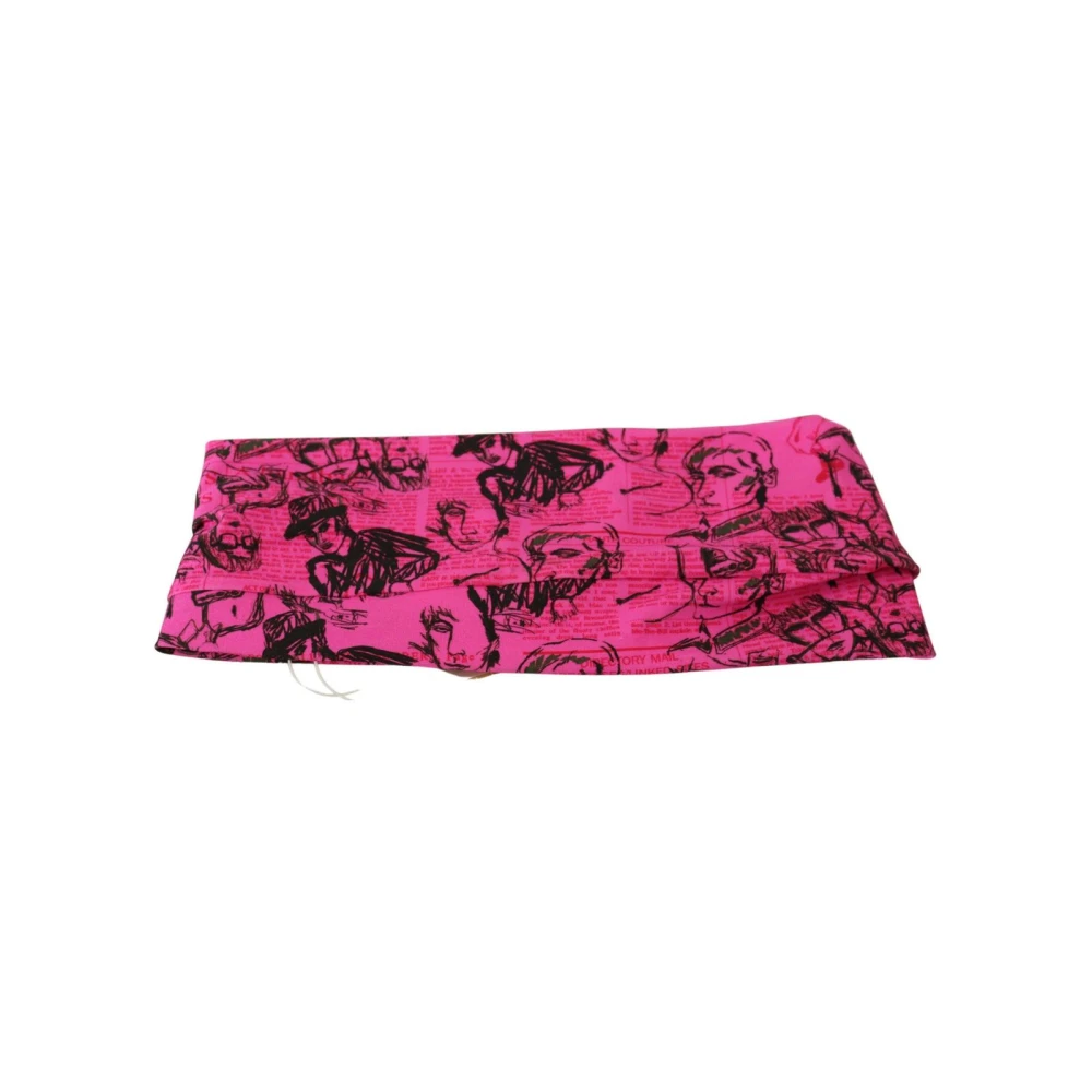 John Galliano Women's Pink Newspaper Print Crop Top