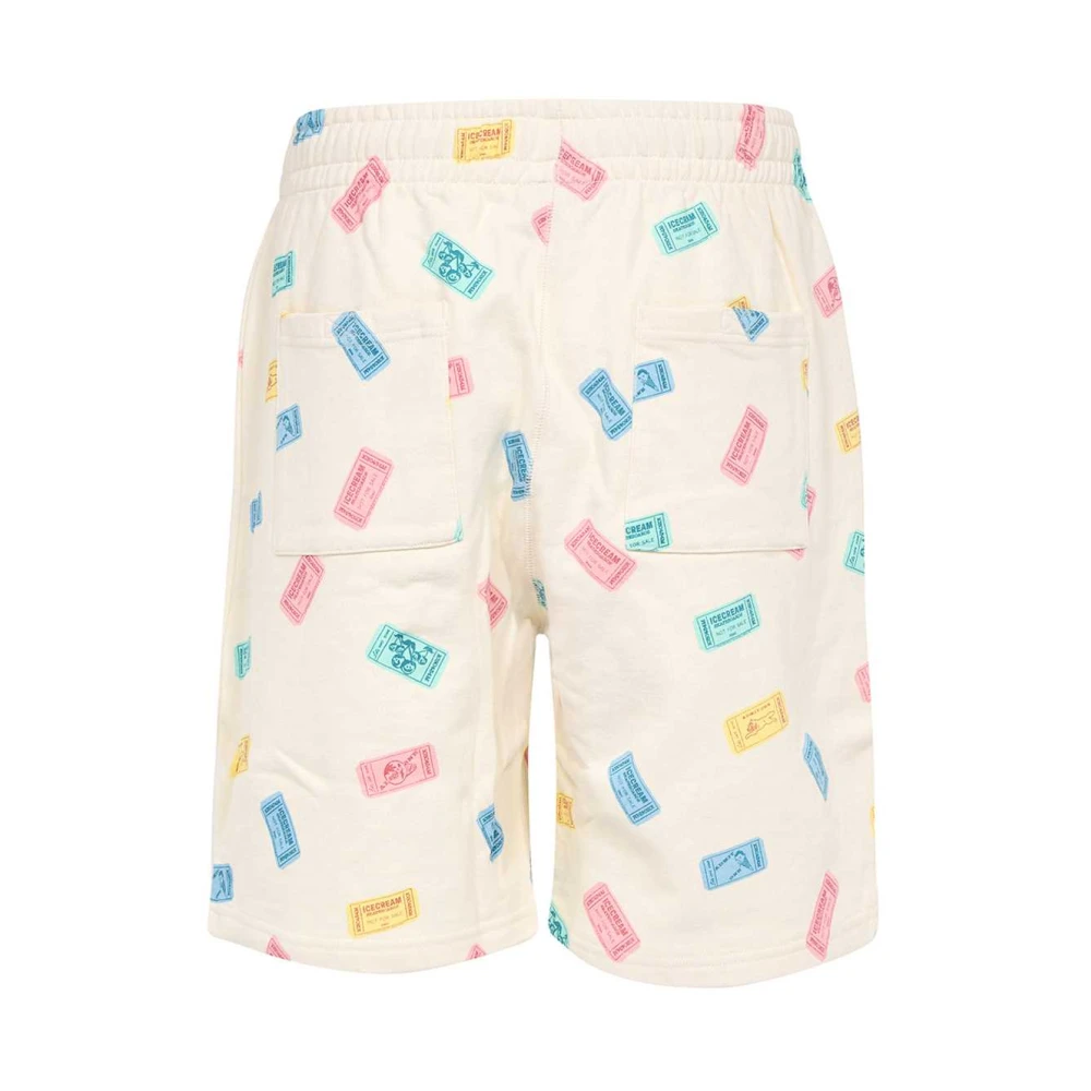 Icecream Gedrukte katoenen Bermuda shorts Beige Heren