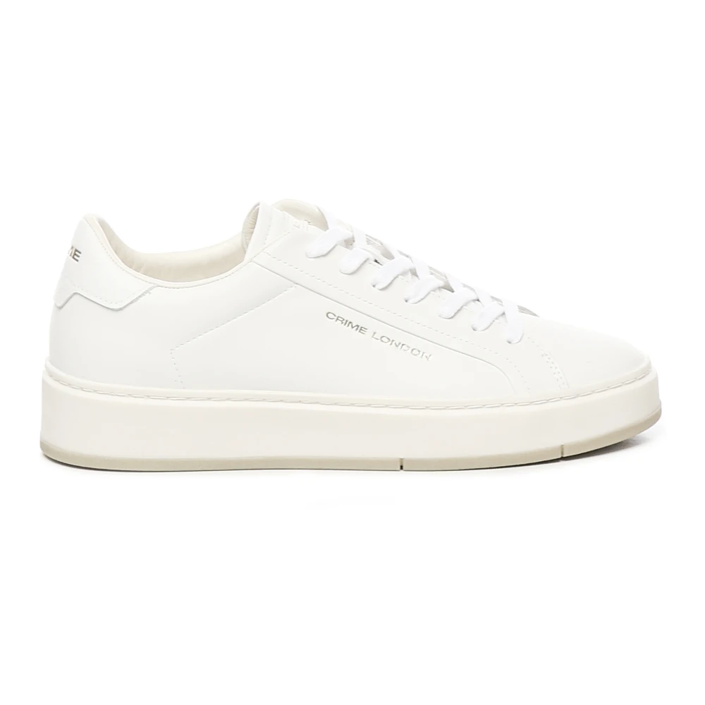 Crime London Vita Läder Sneakers med Gummisula White, Herr