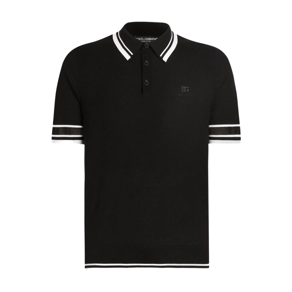 Dolce & Gabbana Men's Black Polo Shirts, 3XL, Casual Polo Shirt In Blue
