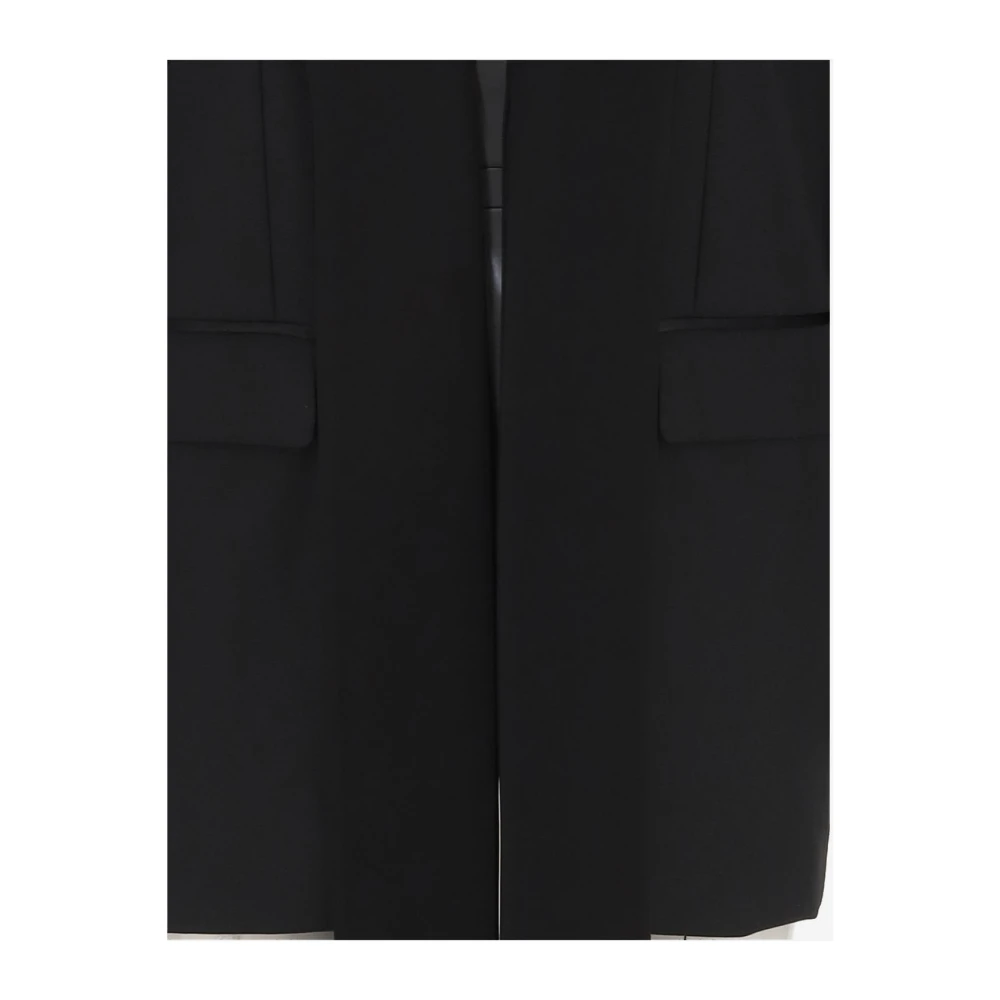 pinko Satin Kraag Wollen Jas Black Dames