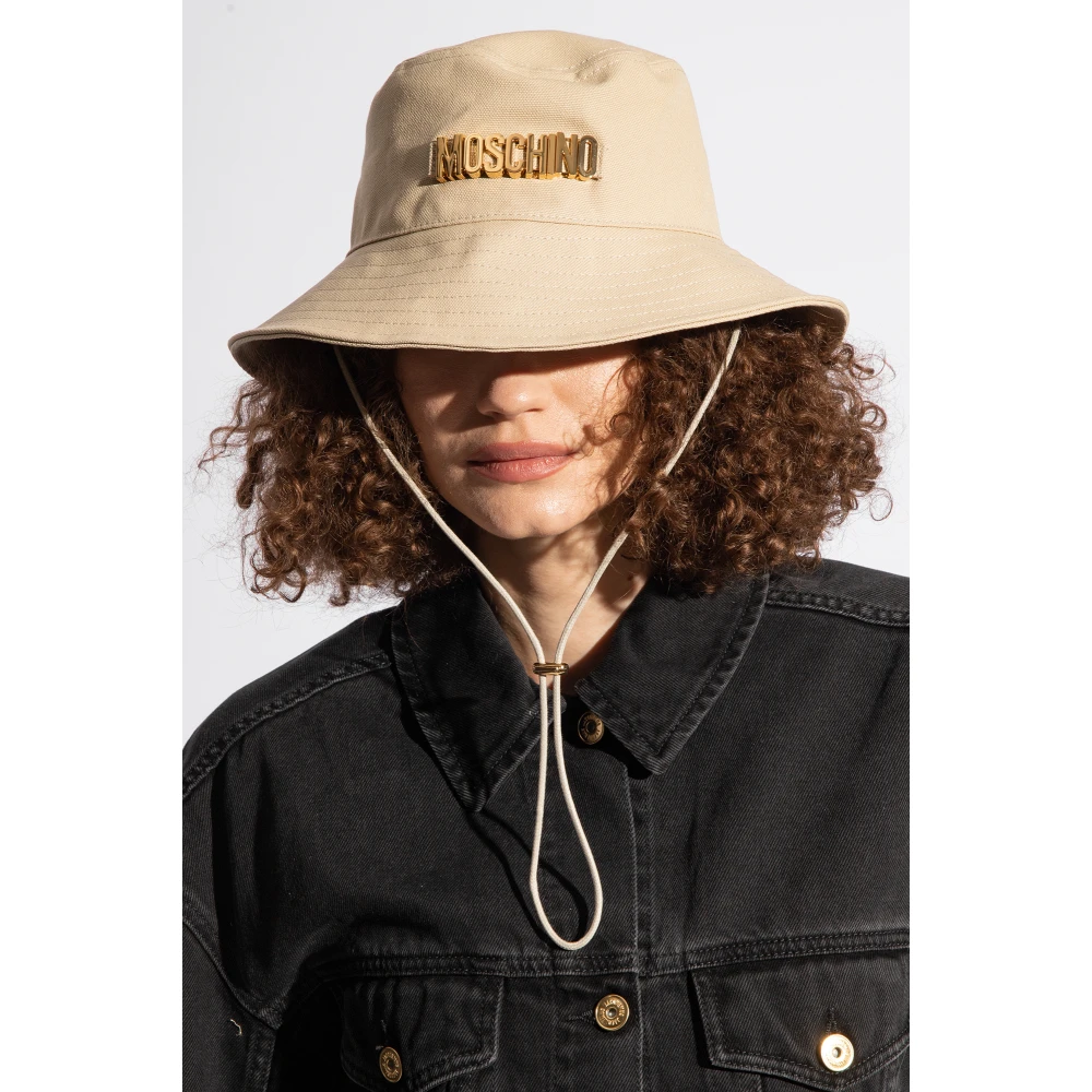 Moschino Emmerhoed met logo Beige Unisex