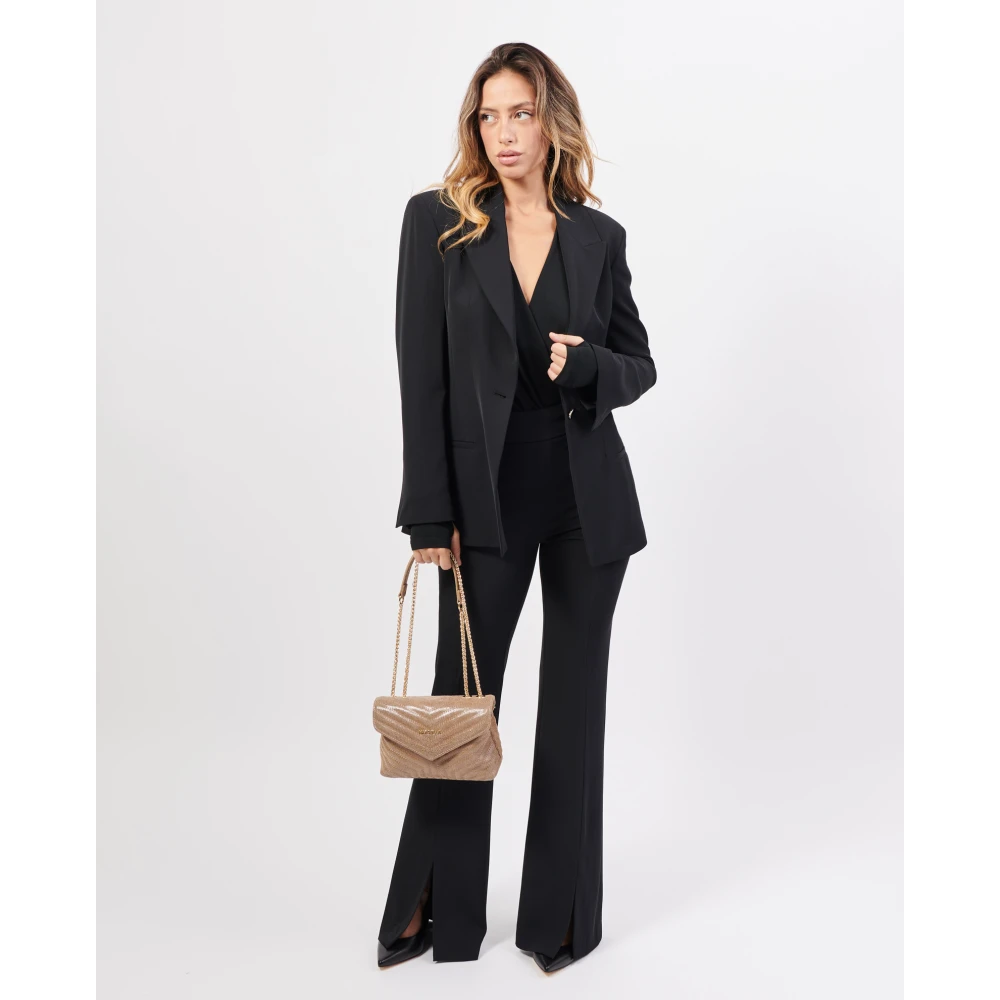 Jijil Elegante Zwarte Jas Single-Breasted Black Dames