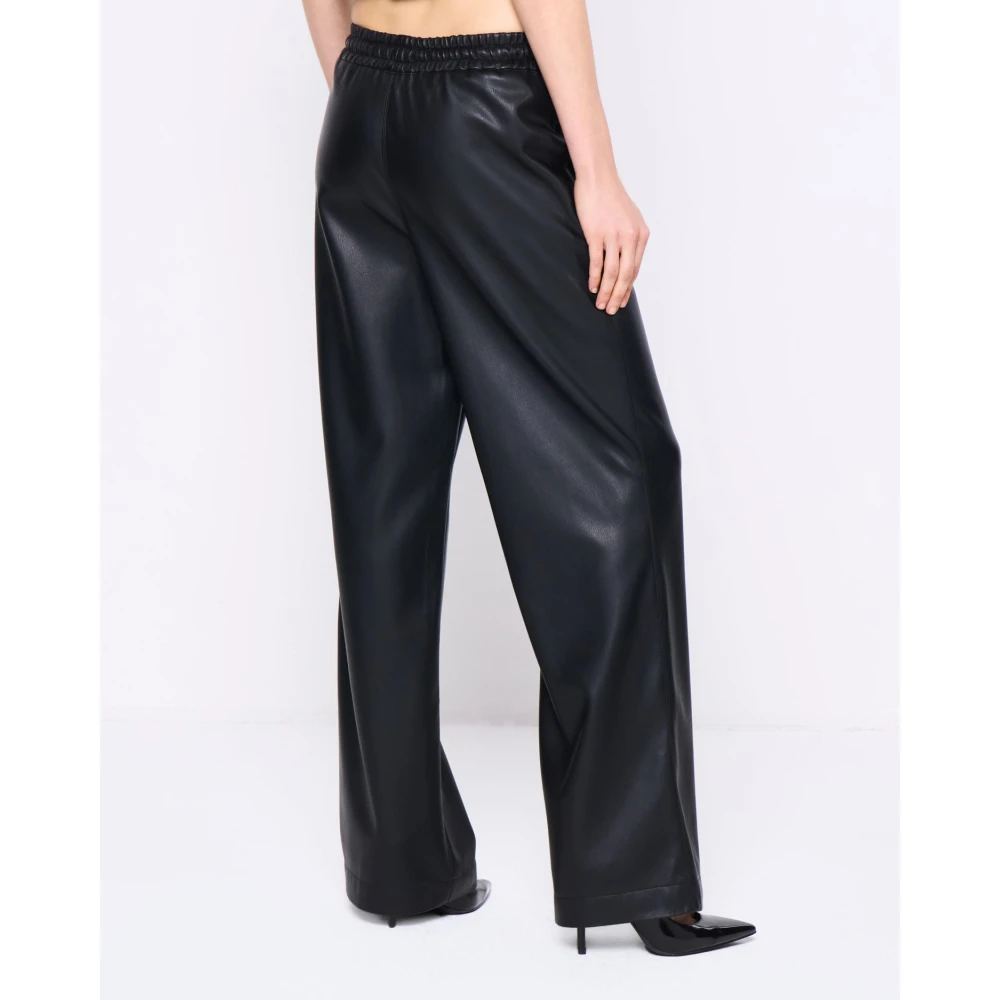 Silvian Heach Broek van imitatieleer Black Dames
