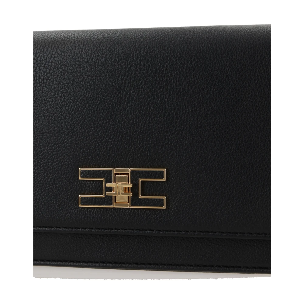 Elisabetta Franchi Zwarte Crossbody Tas van Kunstleer Black Dames