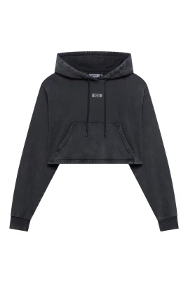 Stone Washed Crop Hoodie