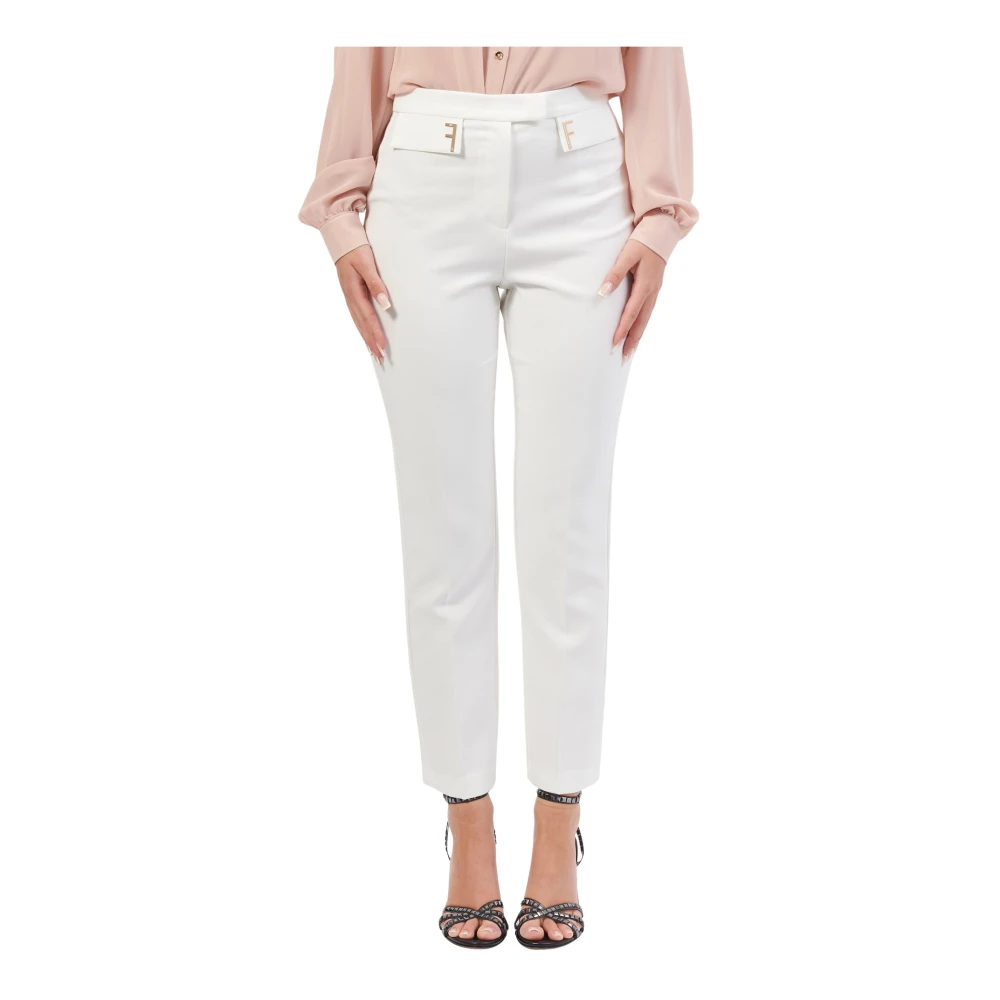 Fracomina Witte Chino Broek Slim Fit White Dames