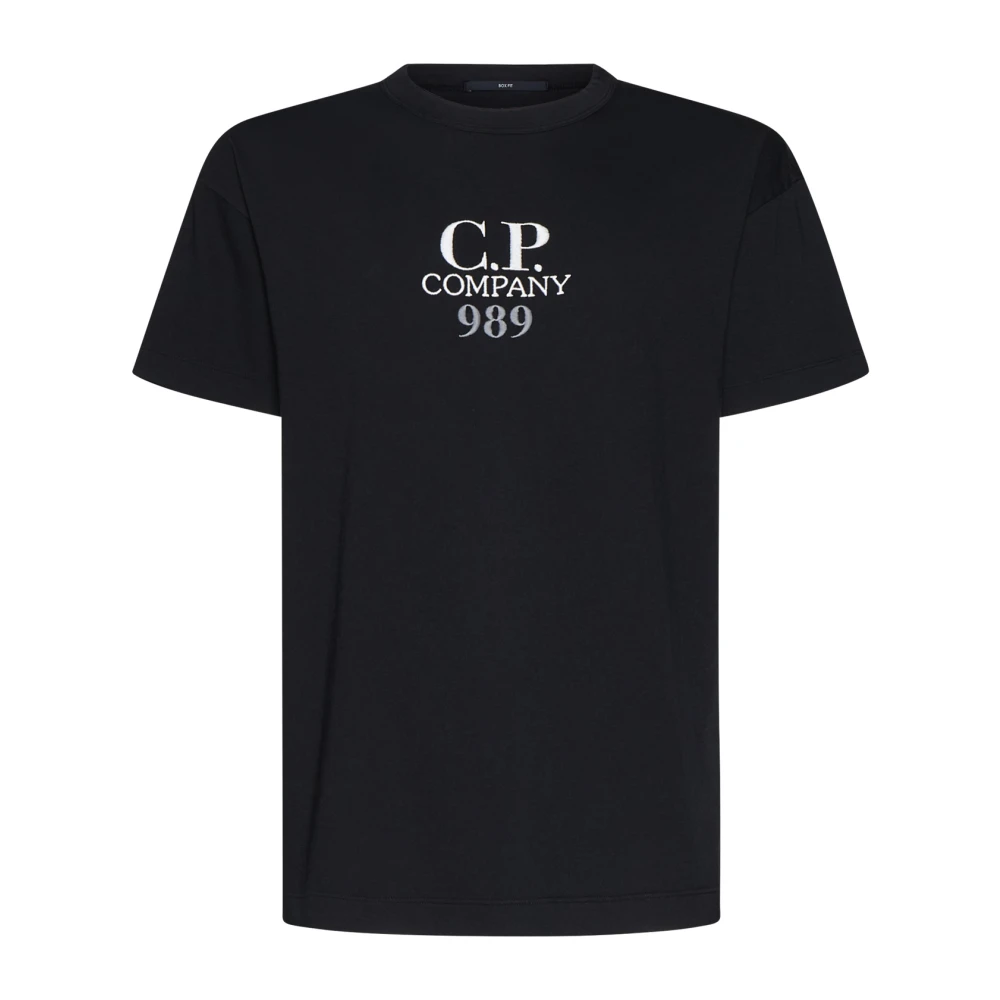 C.P. Company Zwart Lichtgewicht Jersey Logo T-shirt Black Heren