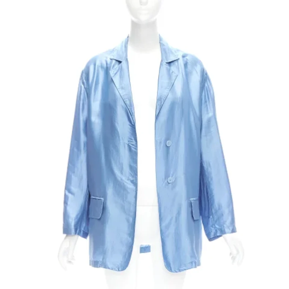 Stella McCartney Pre-owned Silk outerwear Blue Dames