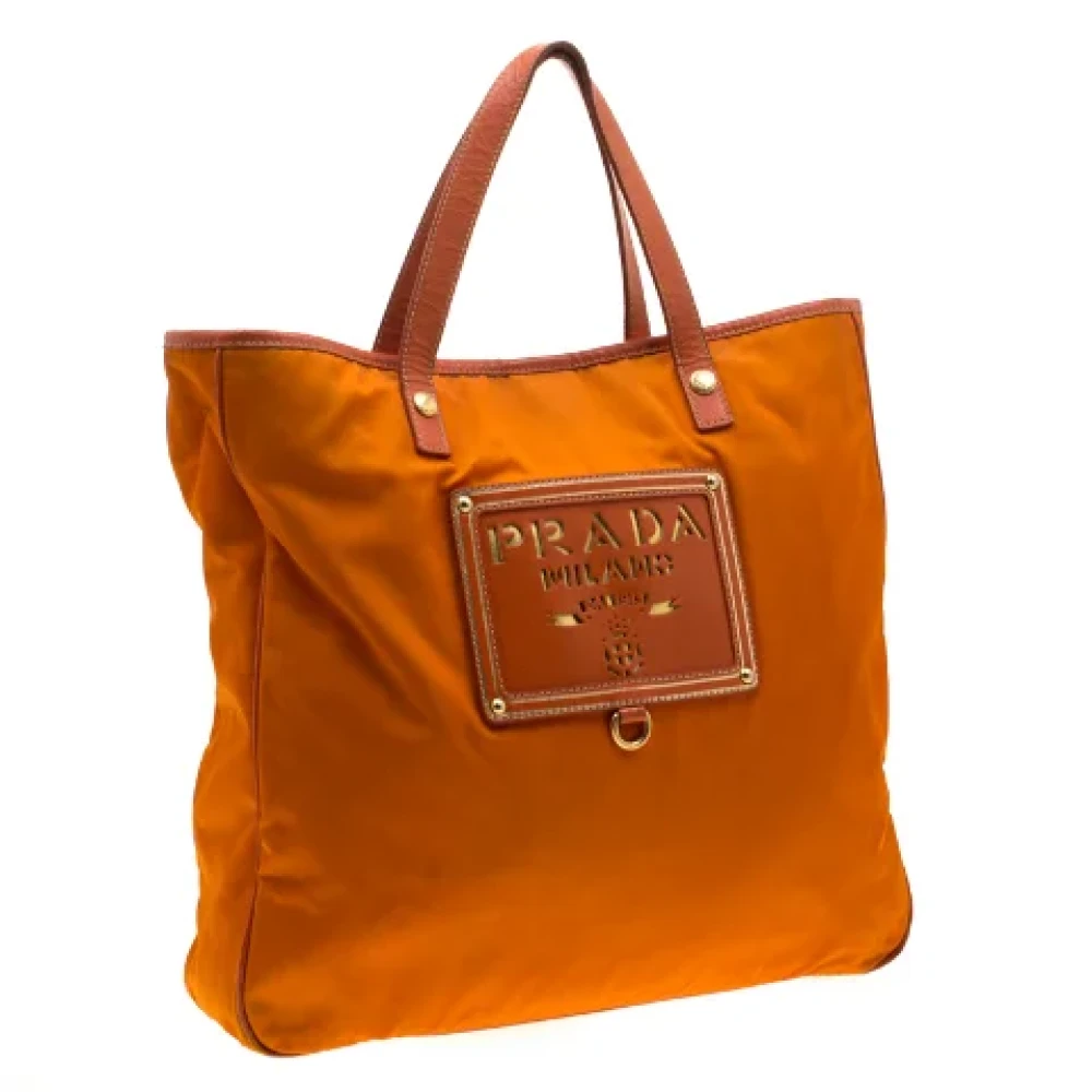 Prada Vintage Pre-owned Nylon totes Orange Dames
