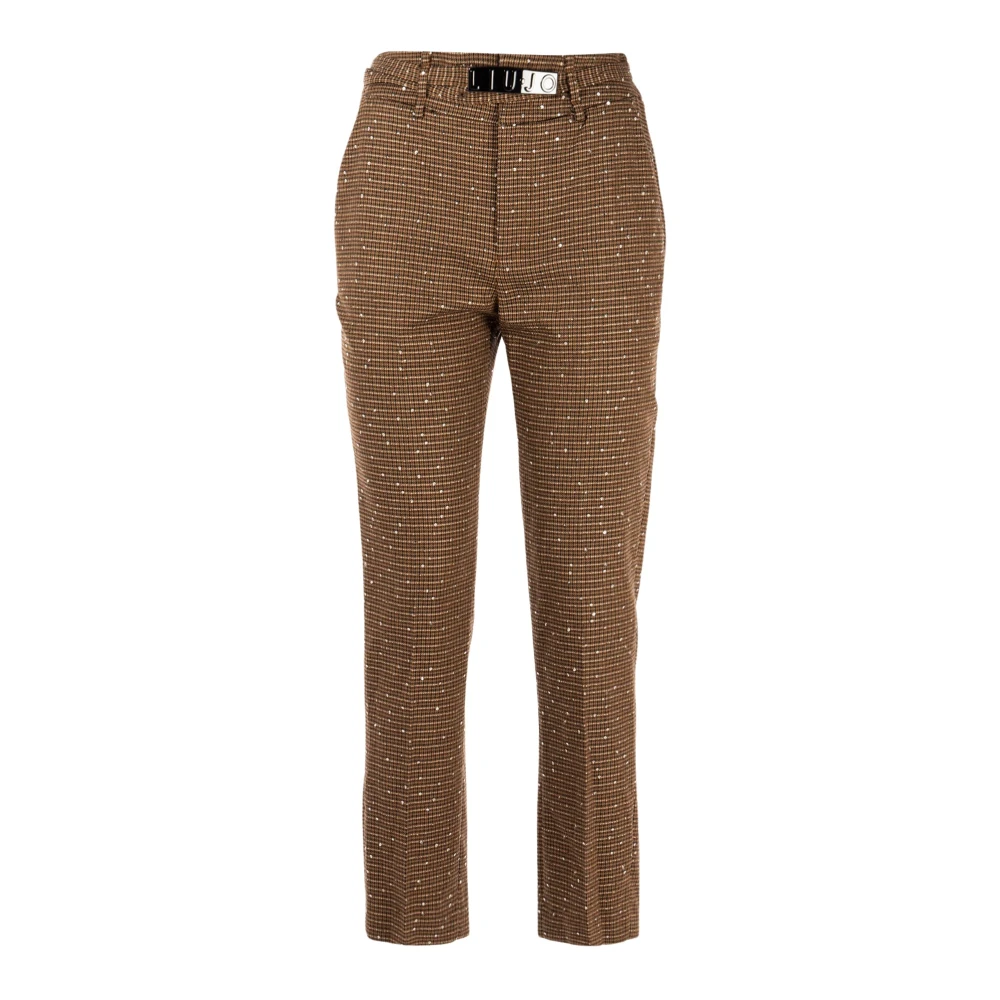 Liu Jo Klassieke Tartan Chino Broek met Riem Brown Dames