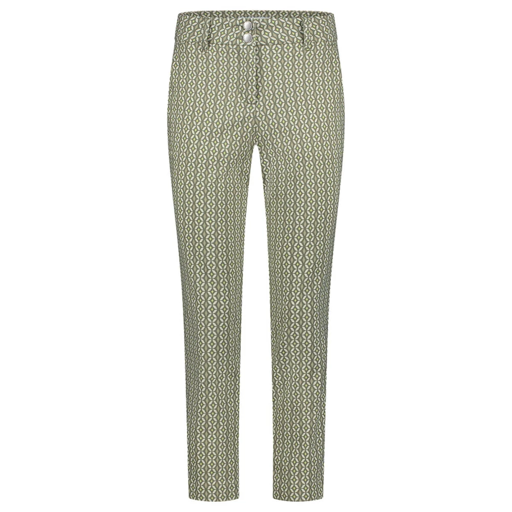 Red Button Fancy Tile Knoop Jeans Green Dames