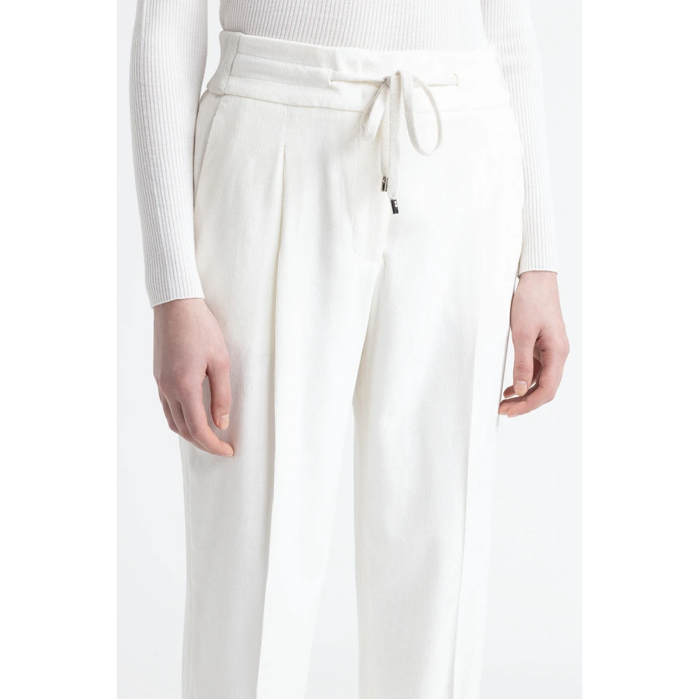 PESERICO Needlecord wortelbroek White Dames