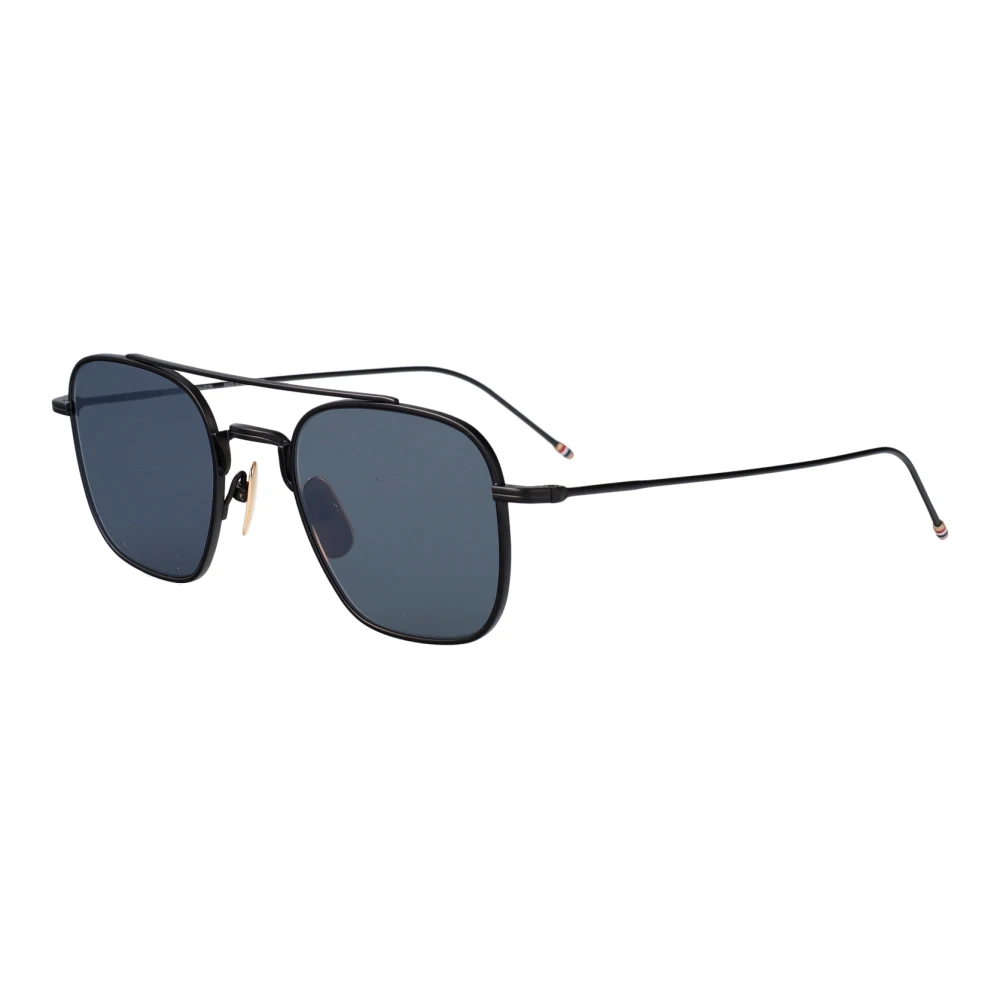 Thom Browne Unisex Black Titanium Squared Aviator Sunglasses - Sunglasses - 50 Mm- Accessories