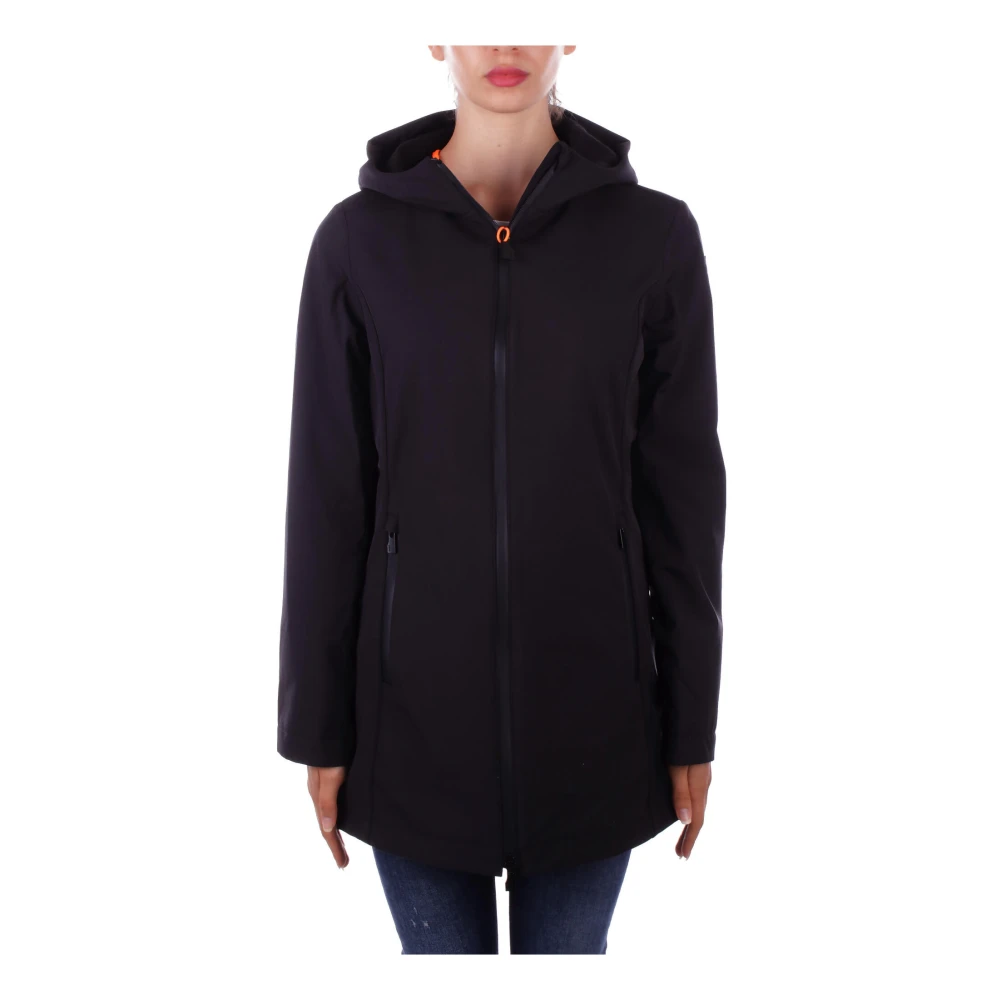Suns Zwarte Hoodie met Ritssluiting Black Dames