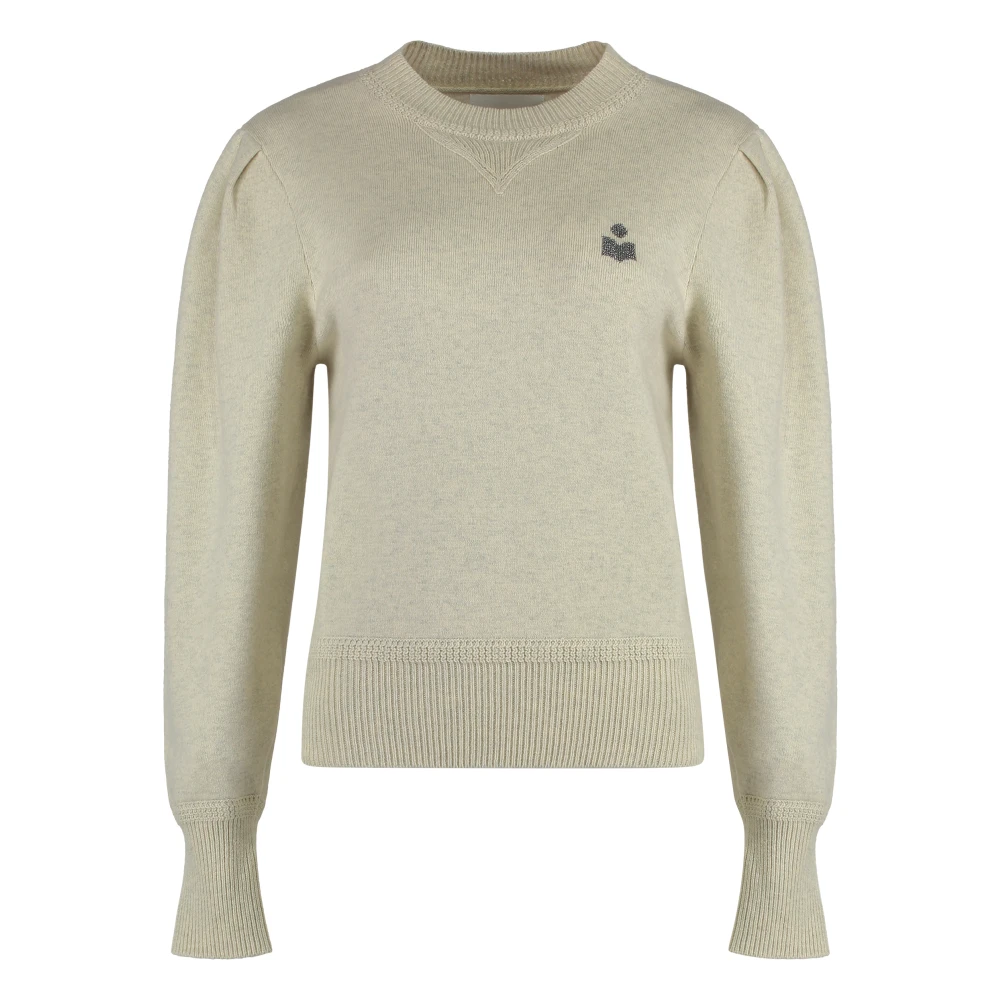 Isabel Marant Étoile Contrasterende logo crew-neck sweater Beige Dames