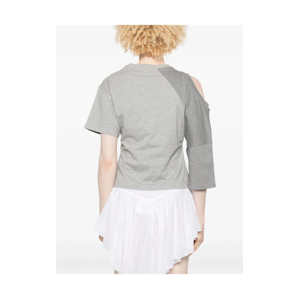 Gimaguas Cut-out Crew Neck T-shirt Gray Dames
