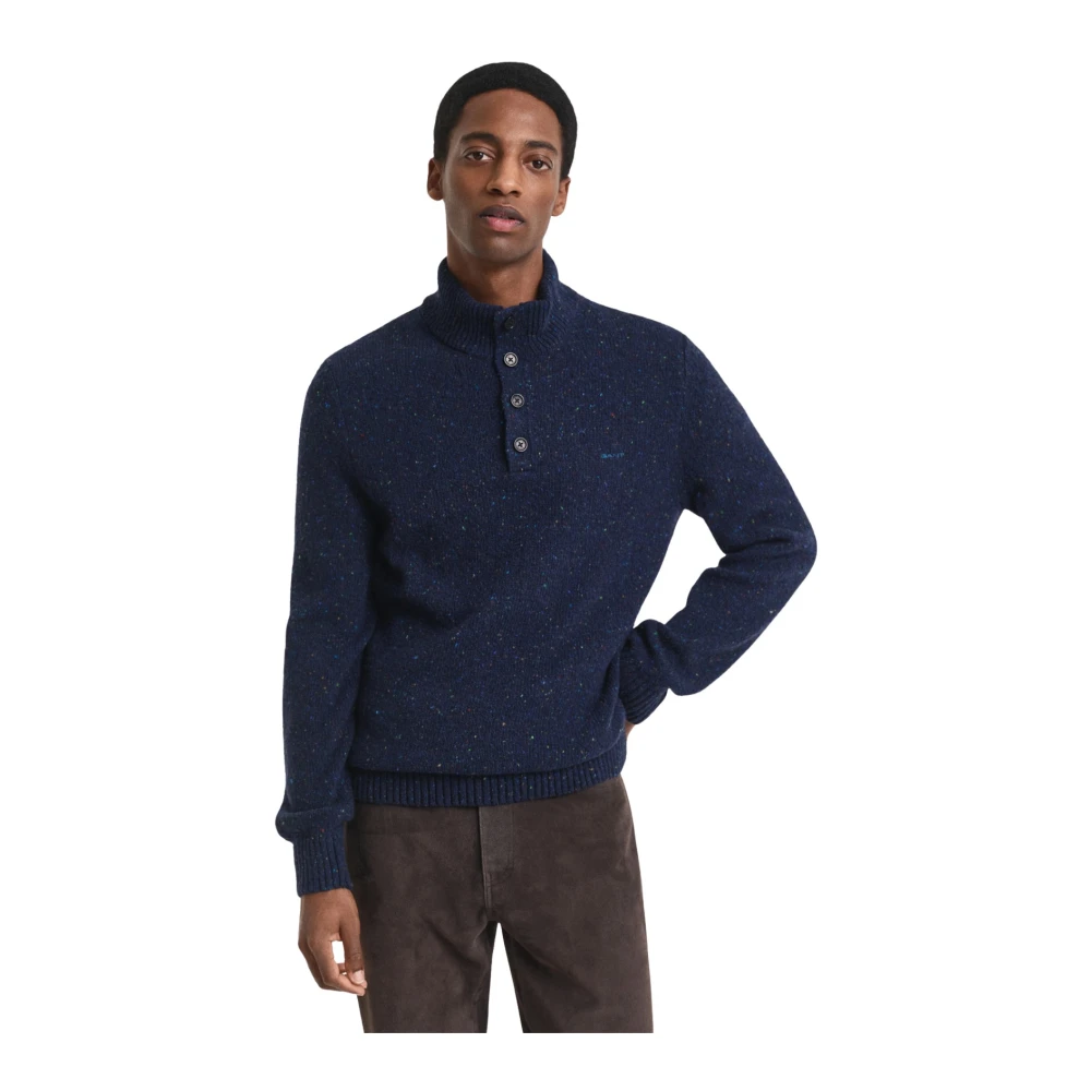 Gant Mannelijk Blauw Truien & Vesten Heren, L, Wol, Half Zip Sweater