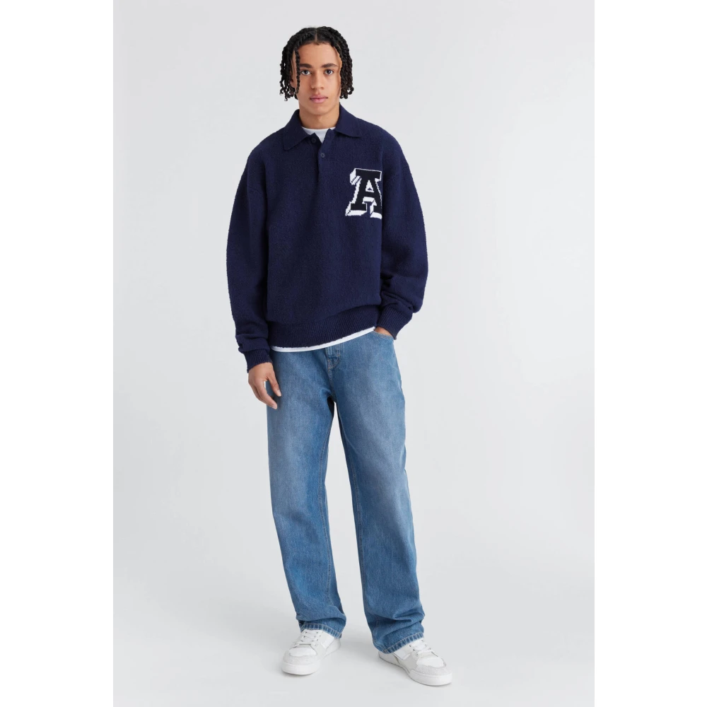 Axel Arigato Team Polo Sweater Blue Heren