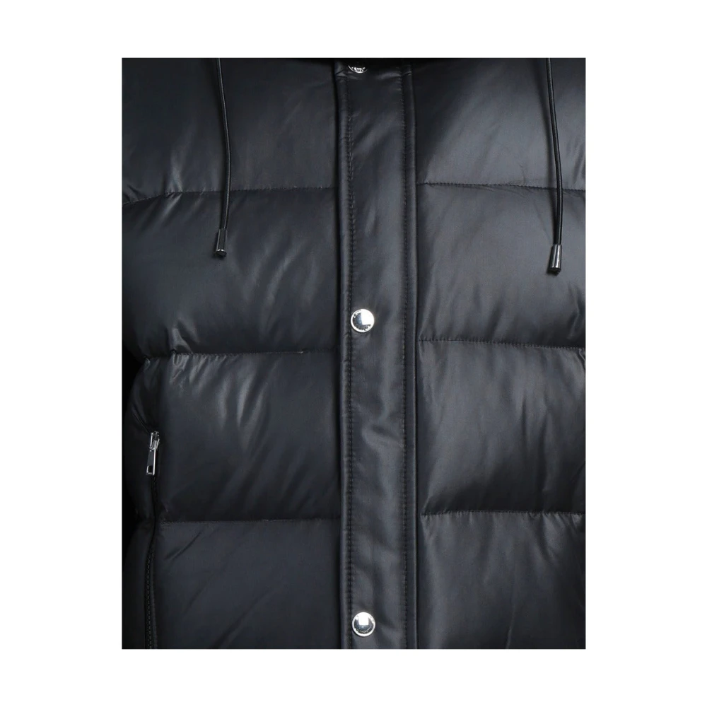 Aquascutum Zwarte Afneembare Hoodiejas met Tartan Patroon Black Heren