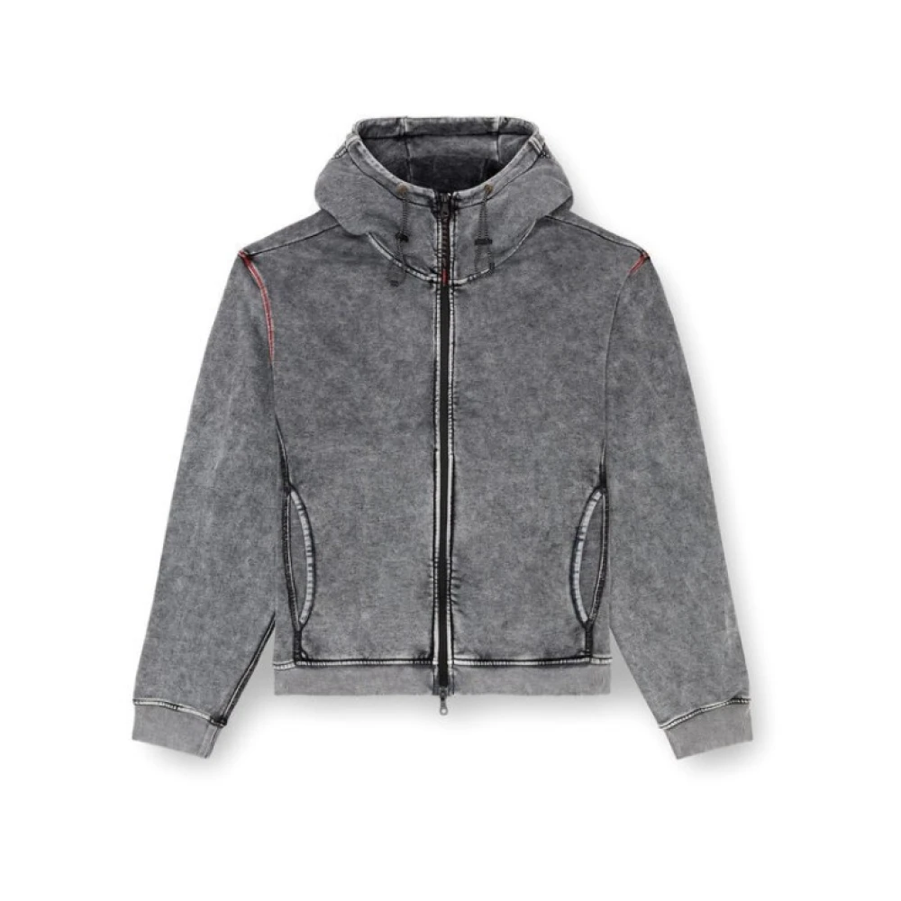 Diesel Men's Gray Stylish Hoodies For - Zip-Throughs - L - Sweatshirts & Hoodies
