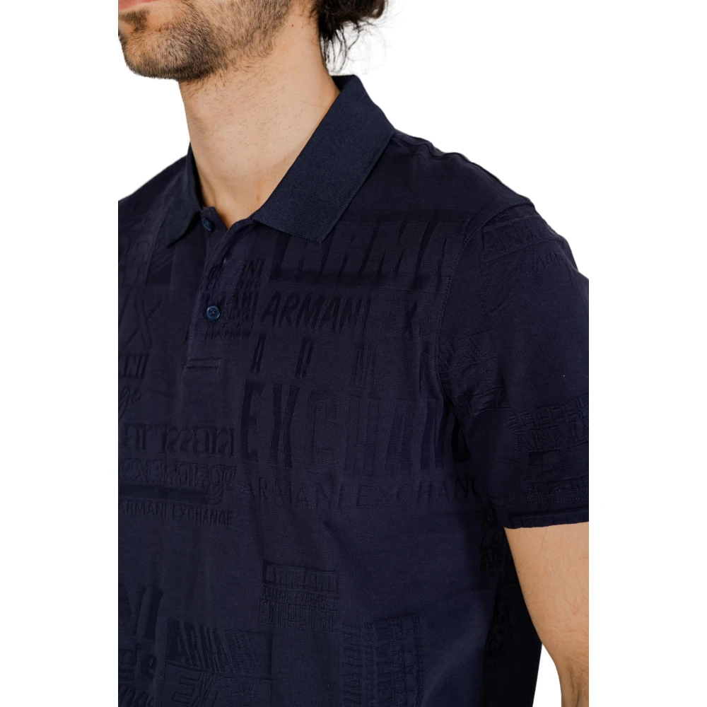 Armani Exchange Korte Mouw Polo Shirt Blue Heren