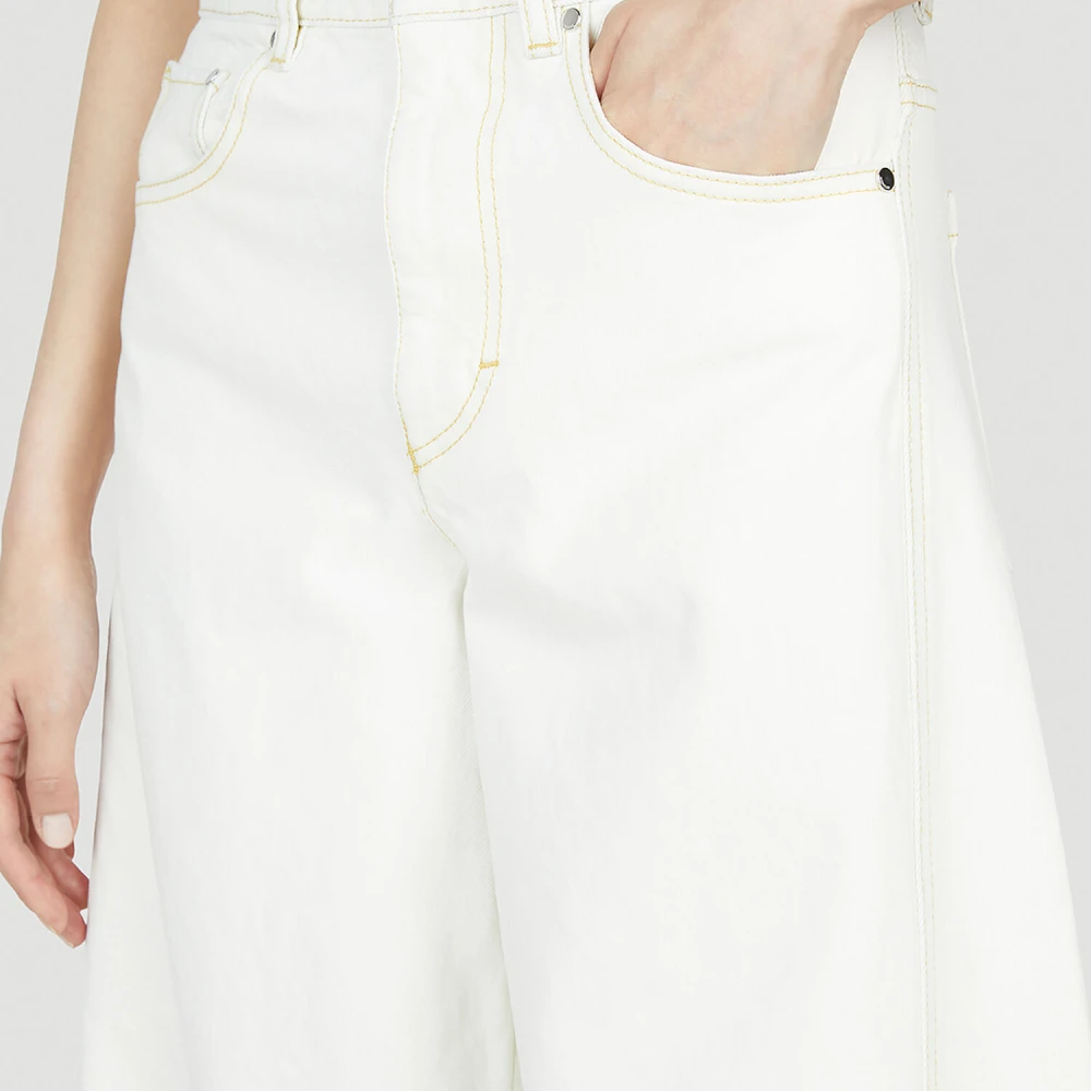Moncler Wijde pijpen broek White Dames