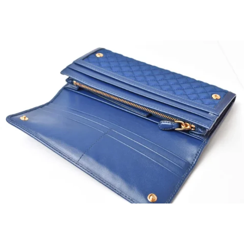 Prada Vintage Pre-owned Canvas wallets Blue Dames