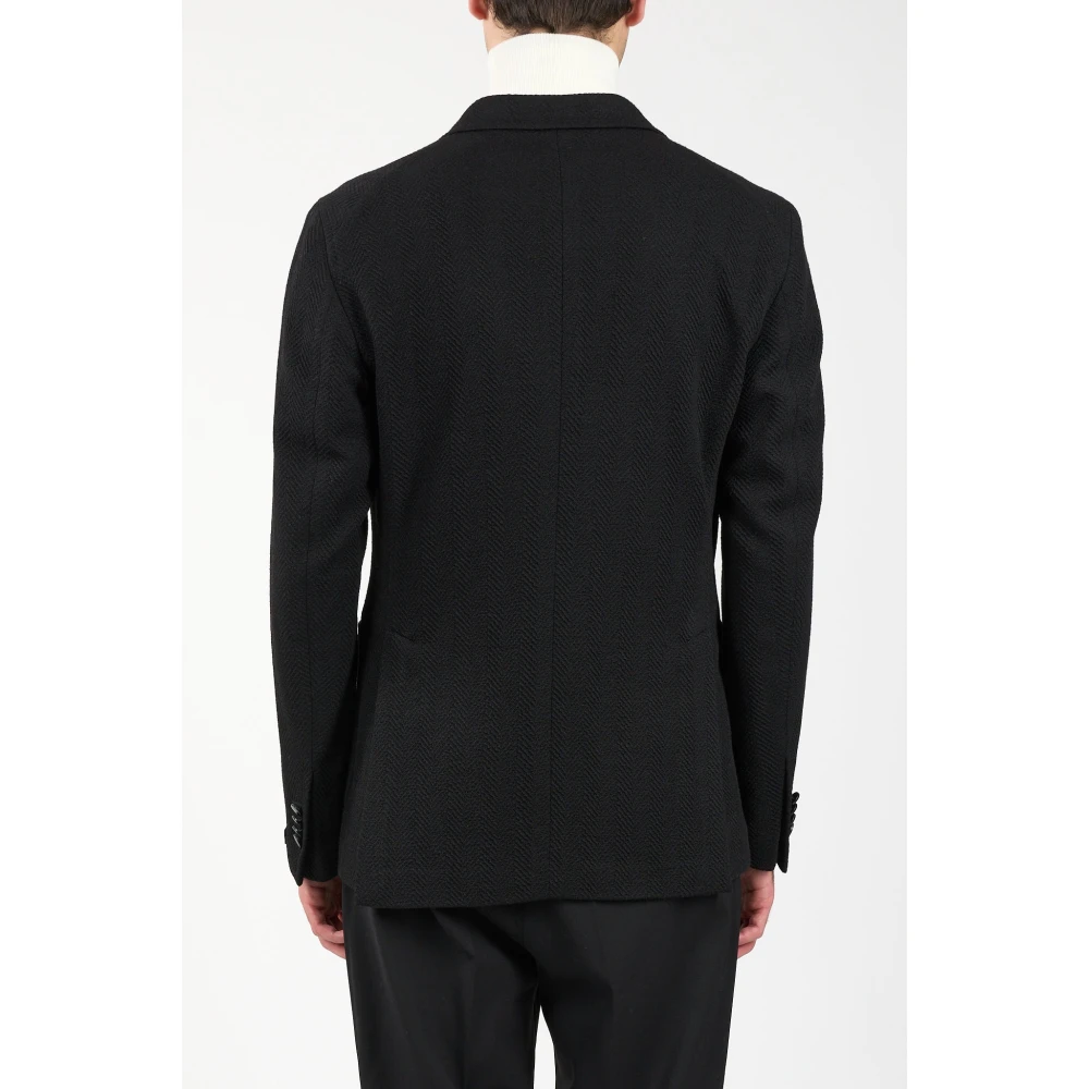 Tagliatore Jersey gebreide blazer Black Heren