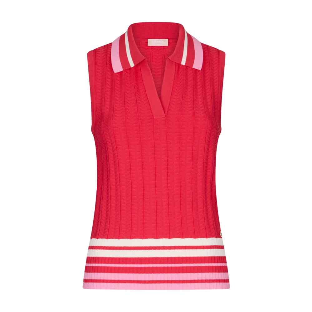 Liu Jo Rode Gestreepte Gebreide Top Athleisure Stijl Red Dames