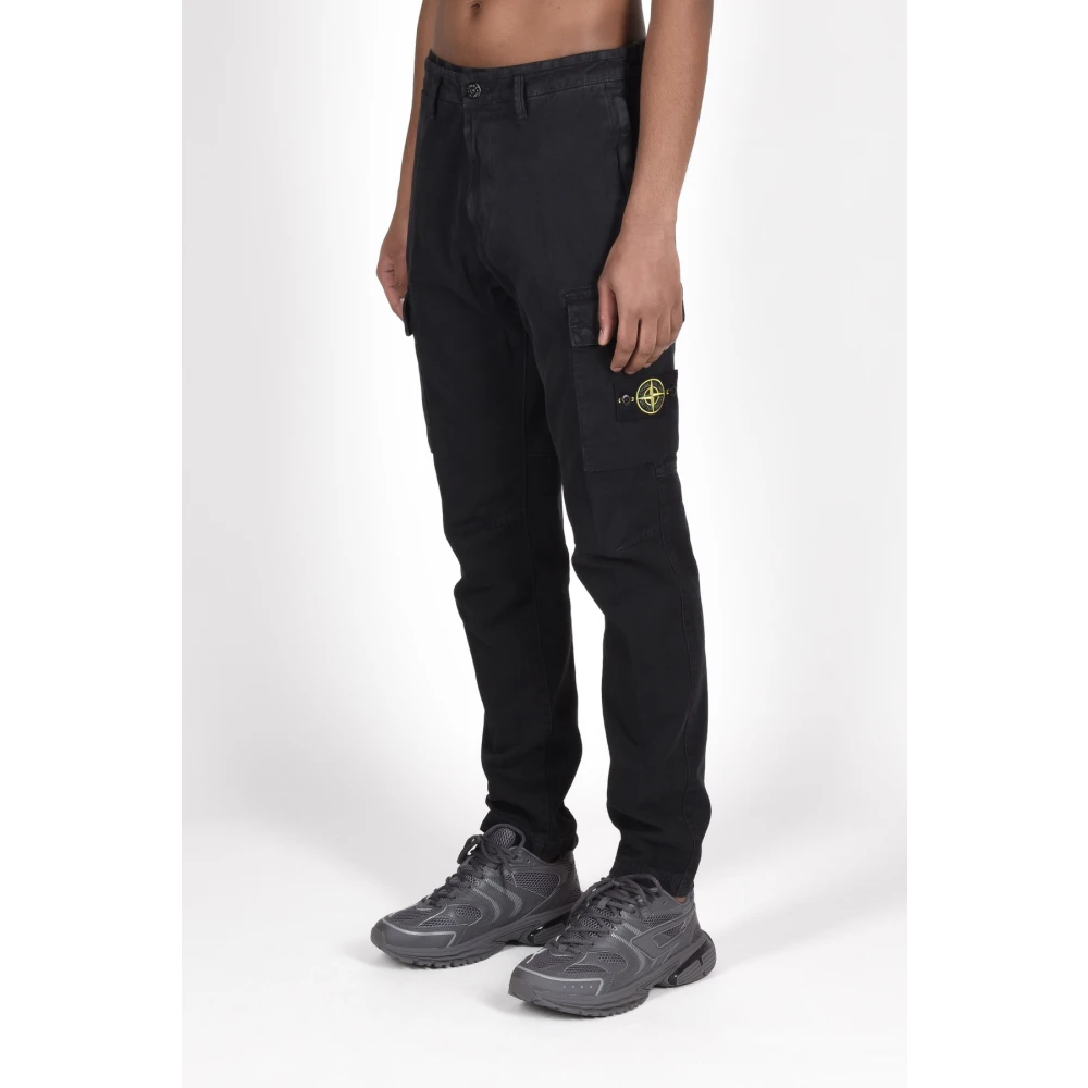 Stone Island Katoenen Broek Black Heren