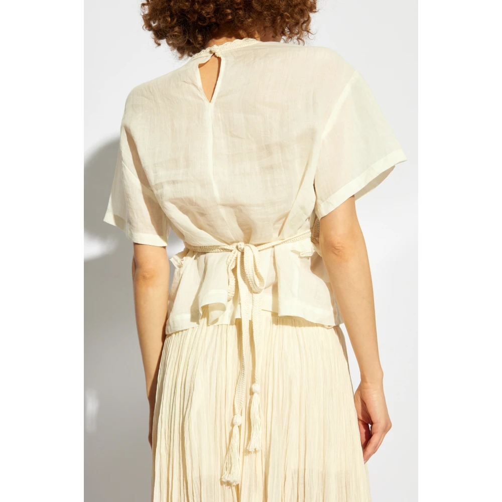 Ulla Johnson Gerimpelde top Beige Dames