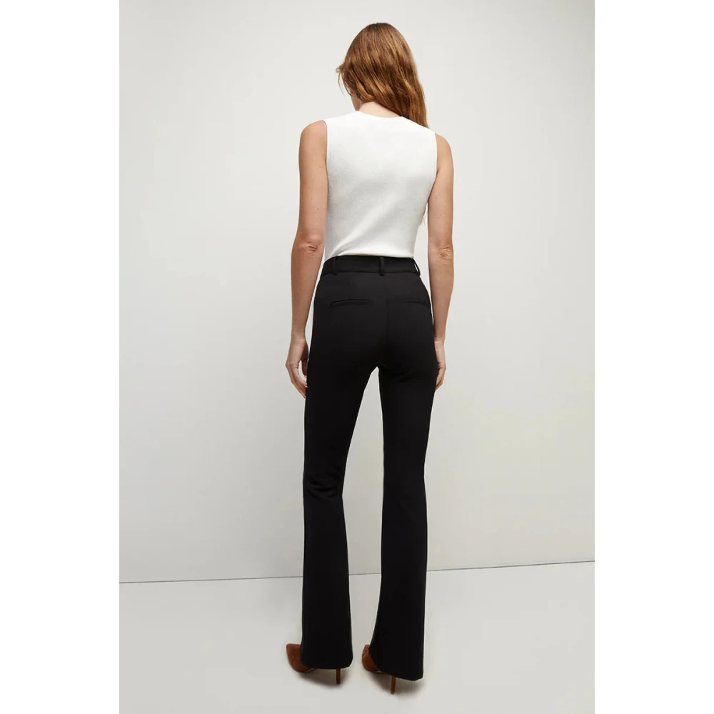 Veronica Beard Hibiscus Scuba Broek Lichtgewicht Stretchstof Black Dames