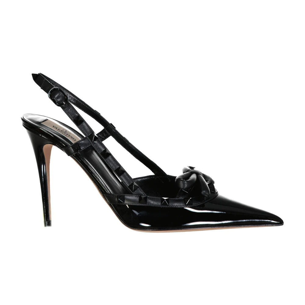 Valentino Garavani Rockstud Läder Slingback Pumps Black, Dam