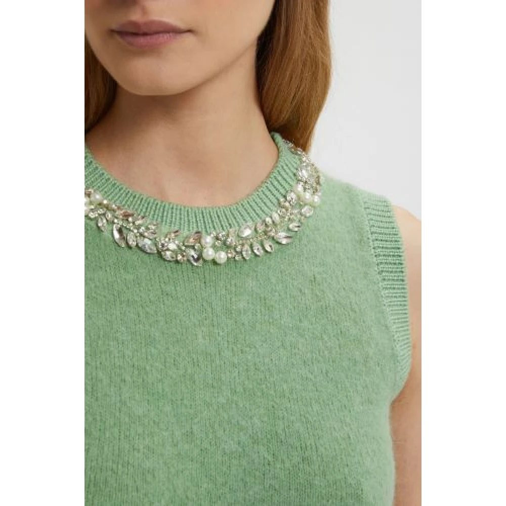 Ermanno Scervino Groene Juweelhals Vest Green Dames