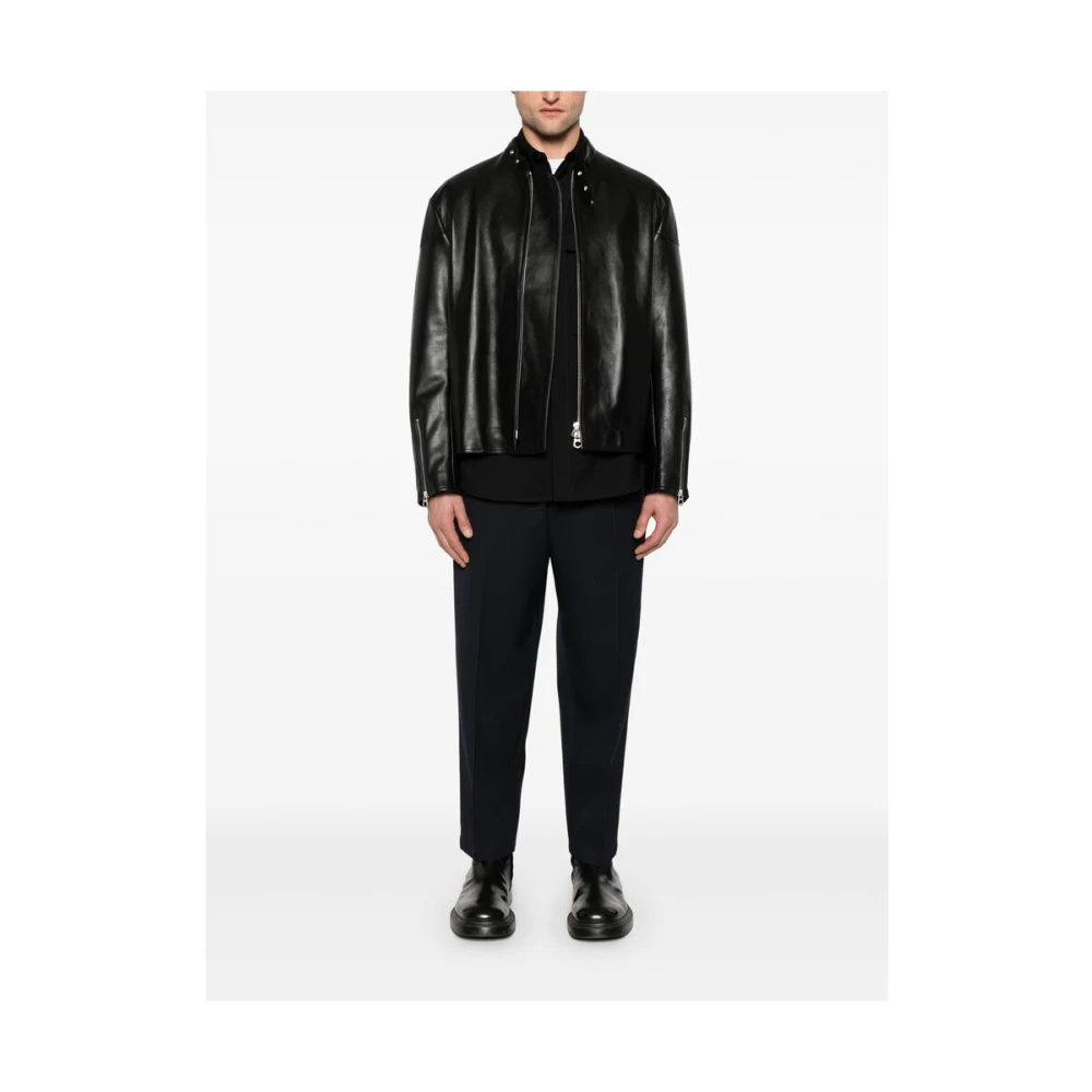 Jil Sander Zwart rits-voorzijde buitenkleding met zakken Black Heren