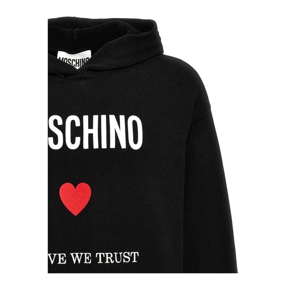 Moschino Liefde Vertrouwen Hoodie Mannen Black Heren