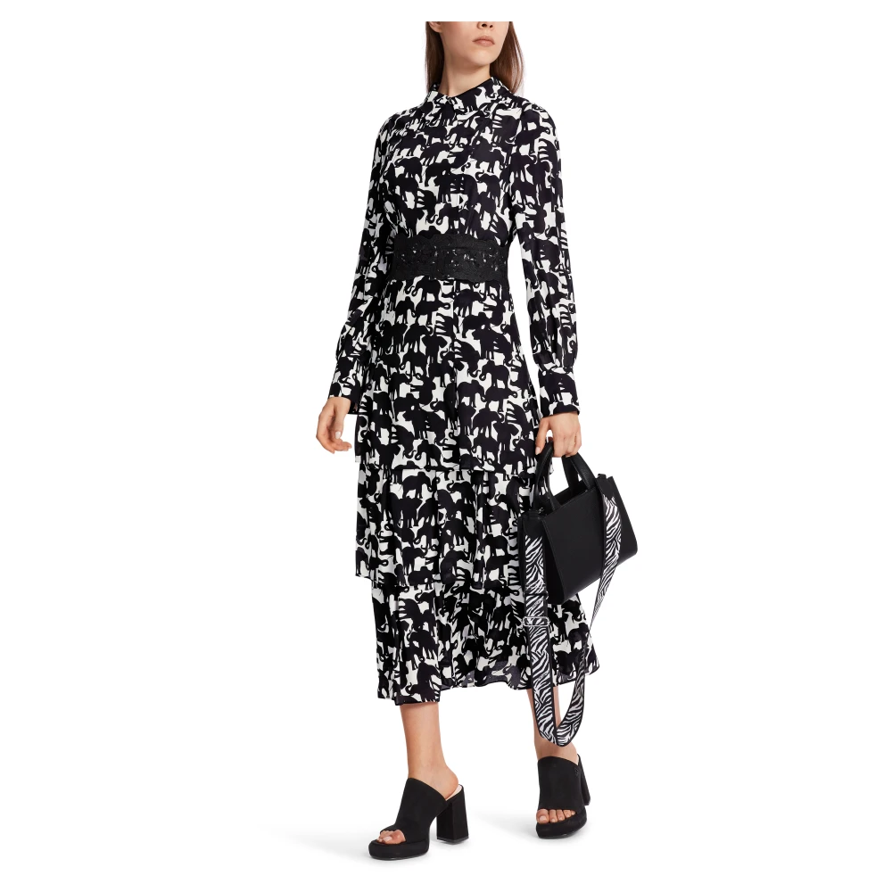 Marc Cain Zijden jurk met olifantenprint Multicolor Dames