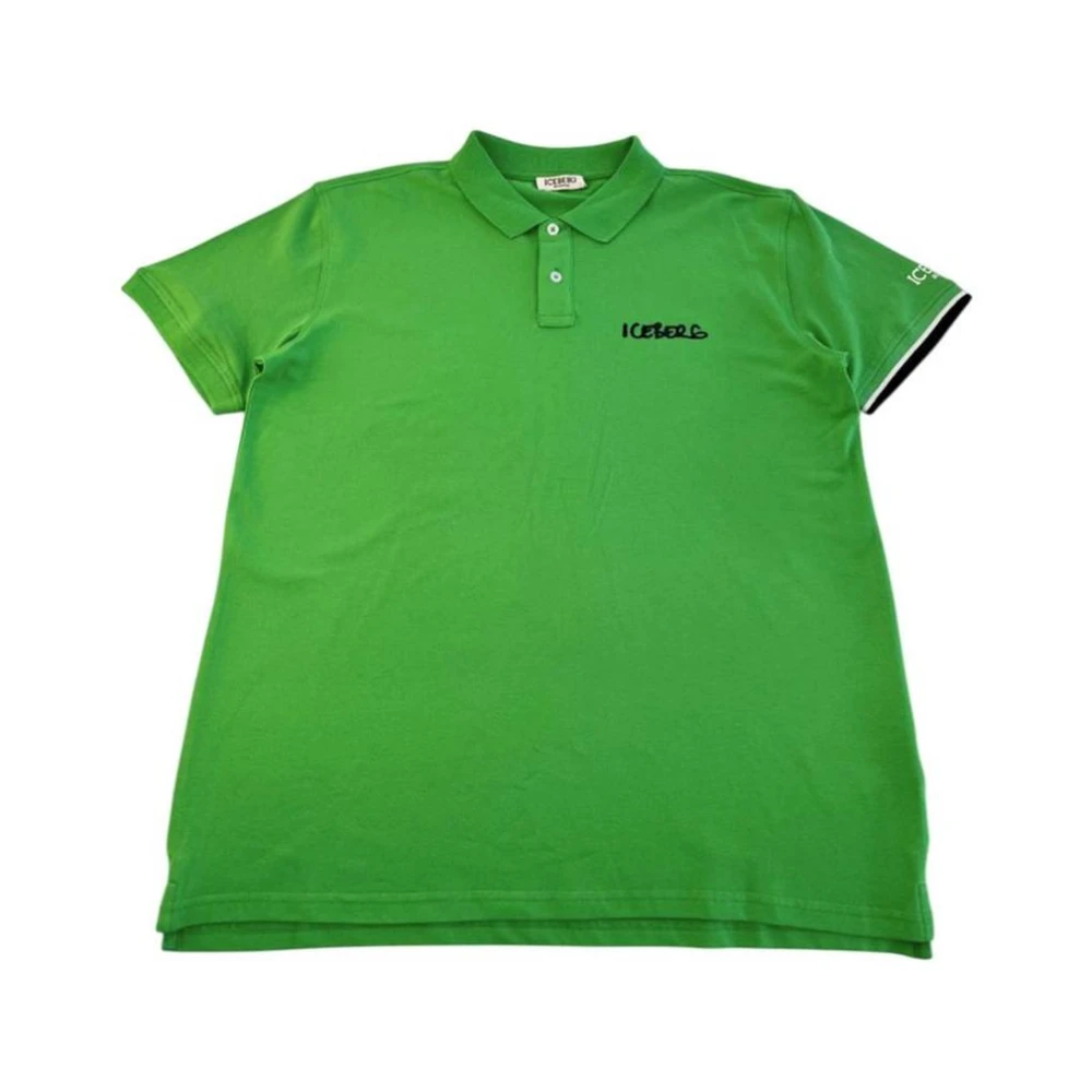 Iceberg Men's Green Cotton Polo Shirt With Logo