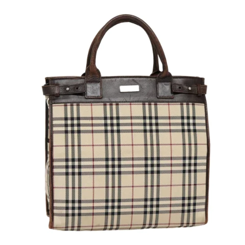 Burberry Vintage Pre-owned Canvas handbags Beige Dames