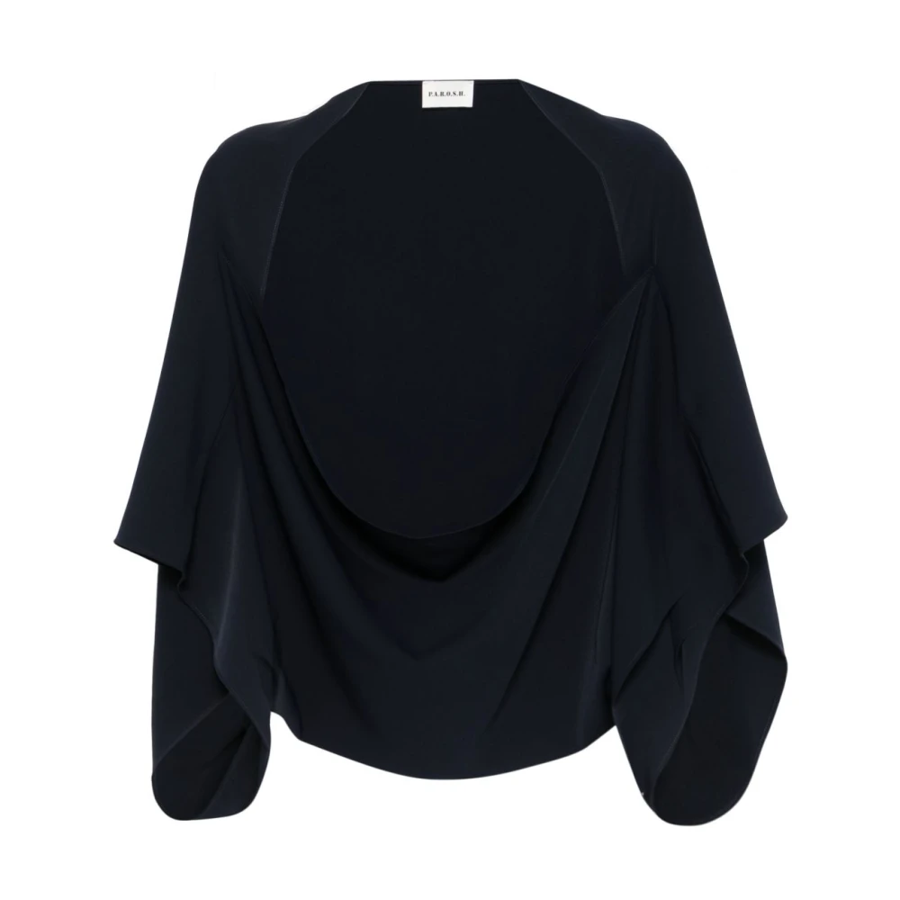 P.a.r.o.s.h. Navy Blue Open Front Jas Blue Dames