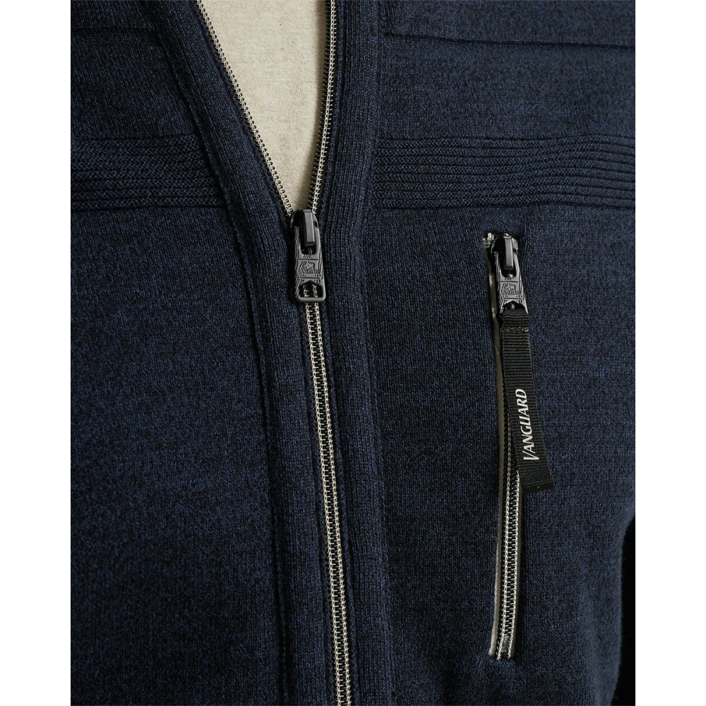 Vanguard Gebonden Katoenen Ritsjas Blue Heren