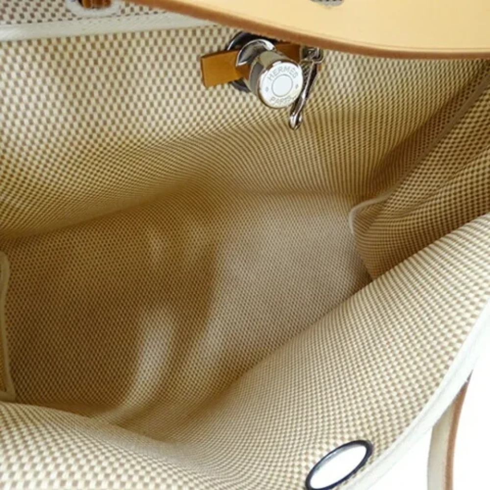 Hermès Vintage Pre-owned Canvas shoulder-bags Beige Dames