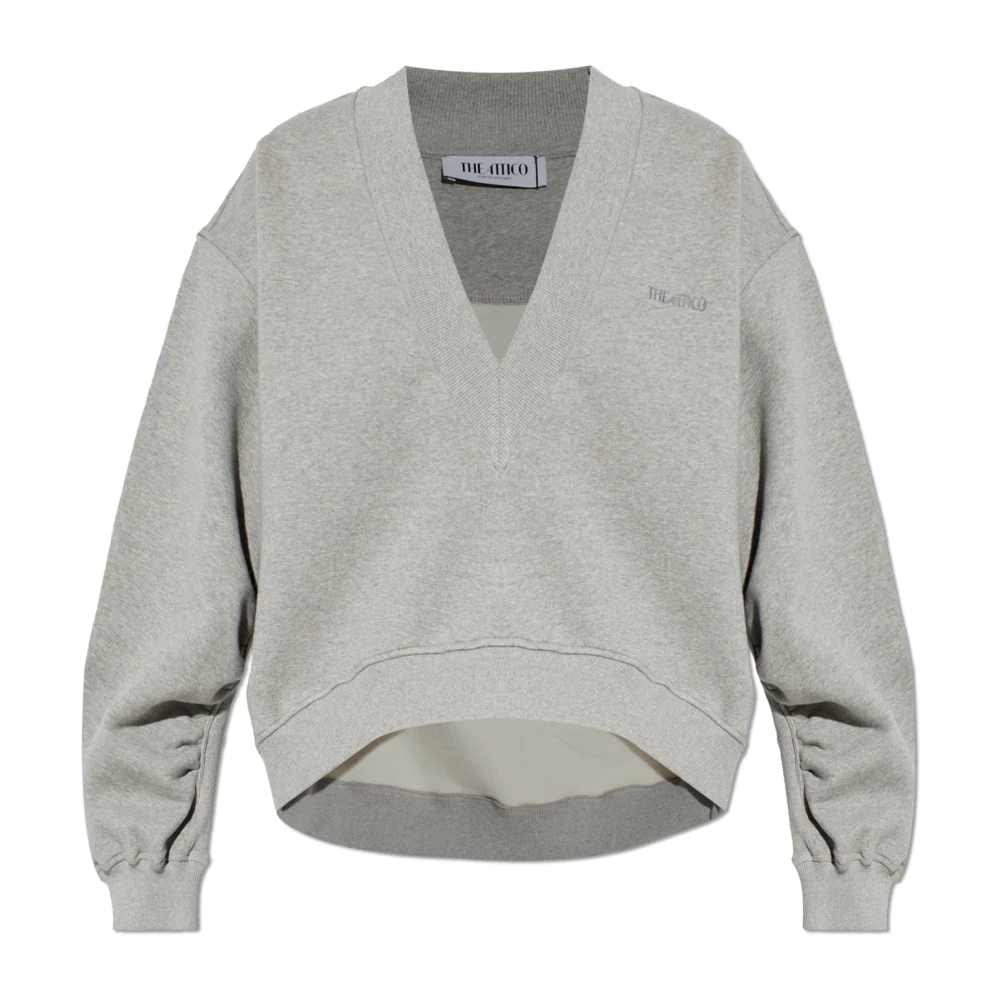 The Attico Women's Gray The Logo Sweatshirt - Sweatshirts - 2XS - Sweatshirts & Hoodies