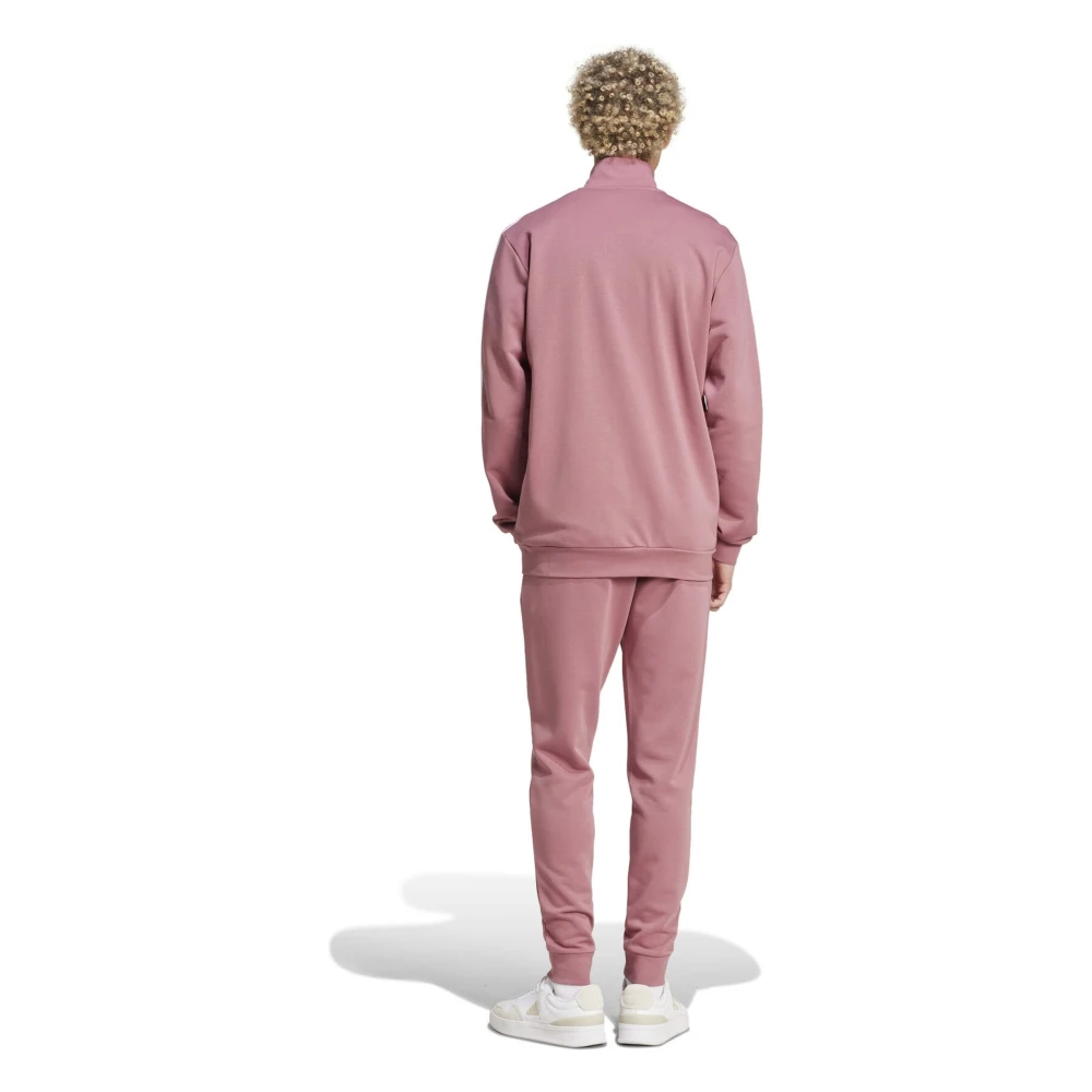 Adidas Basic 3-Stripes French Terry Tracksuit Pink Heren