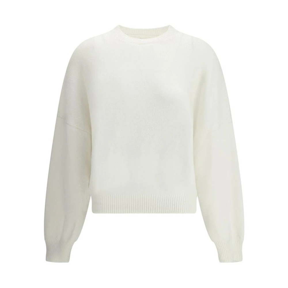 Khaite Monochrome Cashmere Crew Neck Sweater White Dames