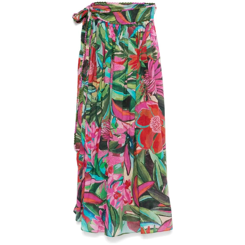 Farm Rio Groene Asperge Gehaakte Rok Multicolor Dames
