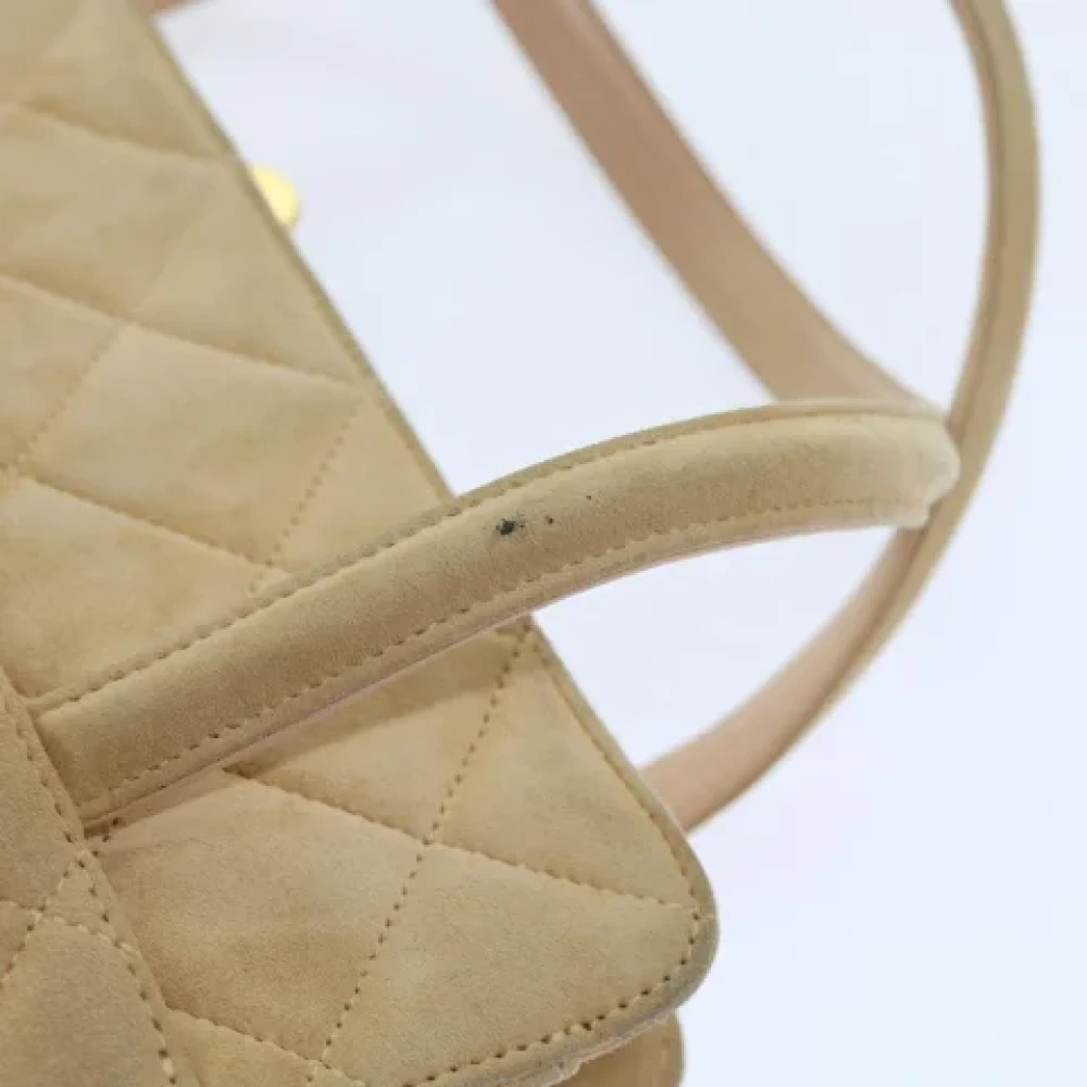 Chanel Vintage Pre-owned Suede handbags Beige Dames