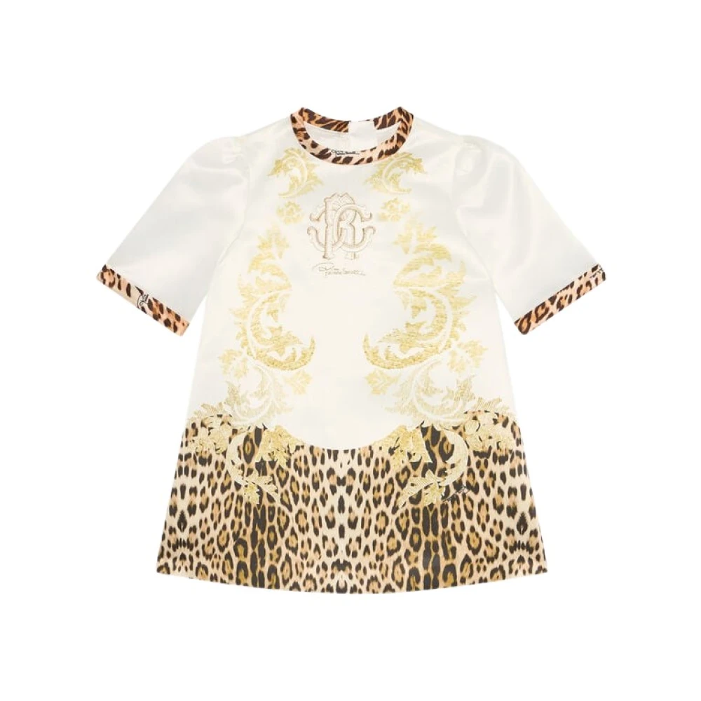 Roberto Cavalli Multicolor Dresses, Female, 3 Y, Printed Silk T-Shirt