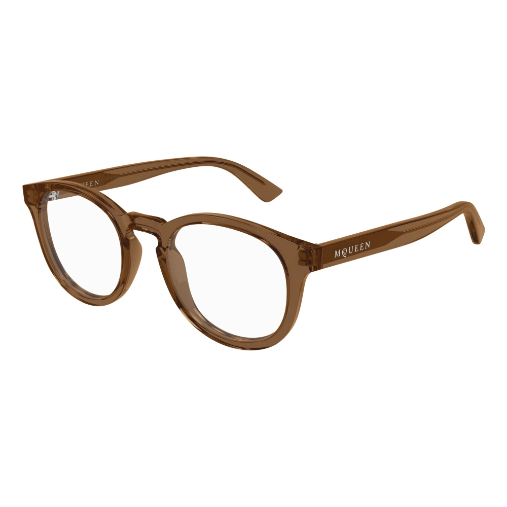 Alexander Mcqueen Unisex Brown Glasses, 48 Mm, Stylish Eyeglasses Am0514o In Black